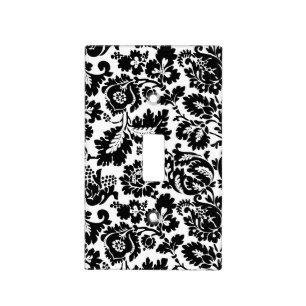 William Morris Black White Venetian Floral Pattern Light Switch Cover