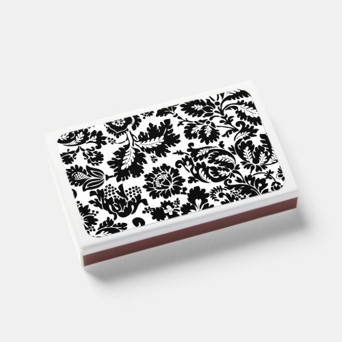 William Morris Black White Venetian Floral Pattern Matchboxes
