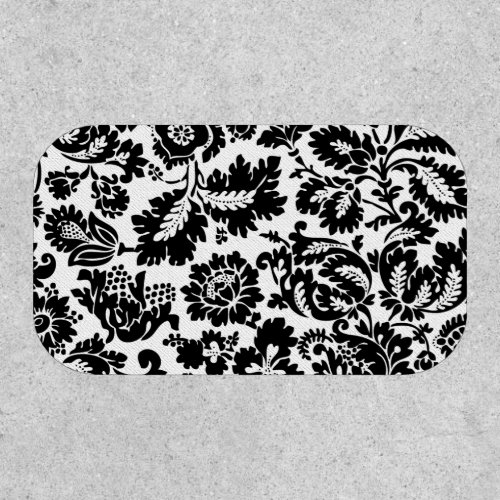 William Morris Black White Venetian Floral Pattern Patch