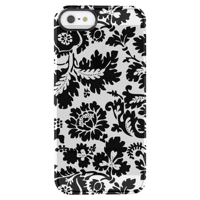 William Morris Black White Venetian Floral Pattern Uncommon iPhone Case (Back)