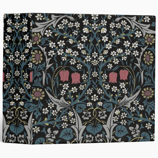 William Morris Blackthorn Floral Art Nouveau 3 Ring Binder (Front/Spine)