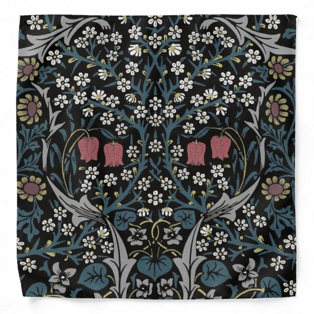 William Morris Blackthorn Floral Art Nouveau Bandana (Front)