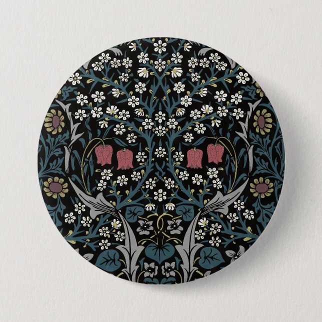 William Morris Blackthorn Floral Art Nouveau Button (Front)