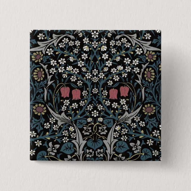 William Morris Blackthorn Floral Art Nouveau Button (Front)