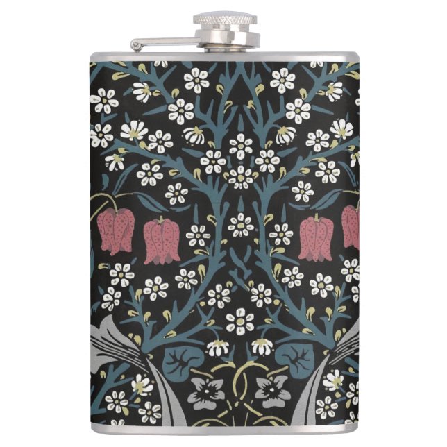 William Morris Blackthorn Floral Art Nouveau Flask (Front)