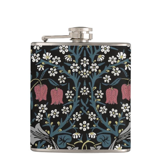 William Morris Blackthorn Floral Art Nouveau Flask (Front)