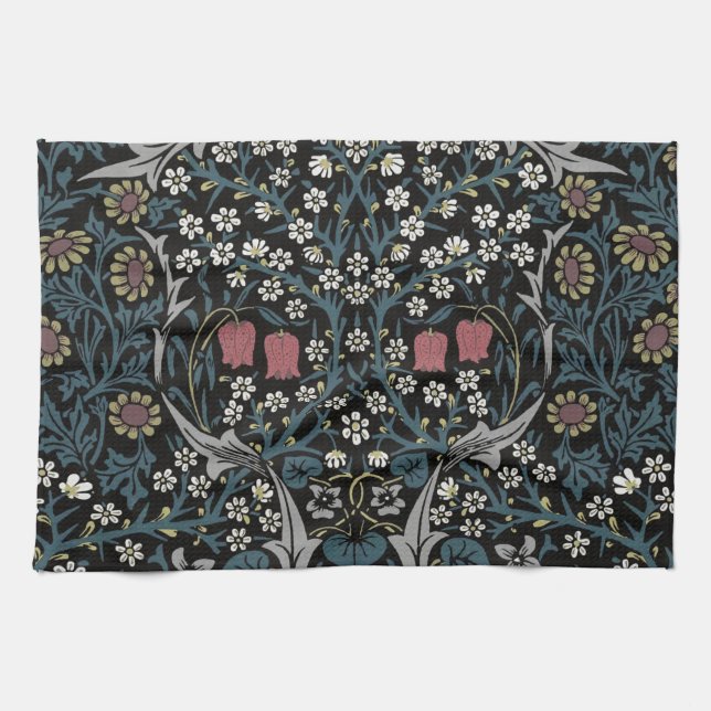 William Morris Blackthorn Floral Art Nouveau Kitchen Towel (Horizontal)