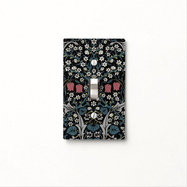 William Morris Blackthorn Floral Art Nouveau Light Switch Cover (In Situ)