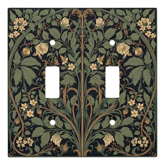 William Morris Blackthorn Floral Art Nouveau  Light Switch Cover (Front)