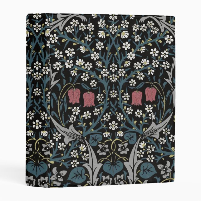 William Morris Blackthorn Floral Art Nouveau Mini Binder (Front/Spine)