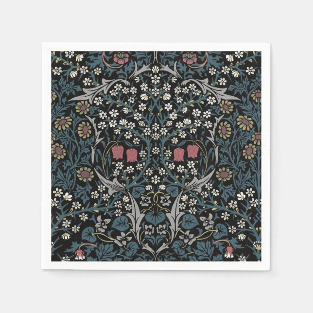William Morris Blackthorn Floral Art Nouveau Napkins (Front)