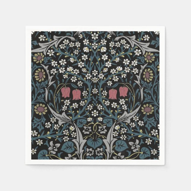 William Morris Blackthorn Floral Art Nouveau Napkins (Front)