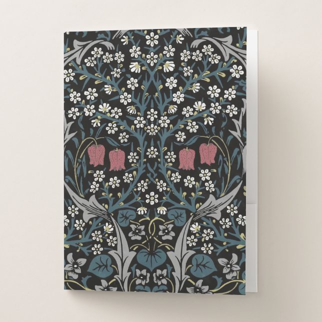 William Morris Blackthorn Floral Art Nouveau Pocket Folder (Front)