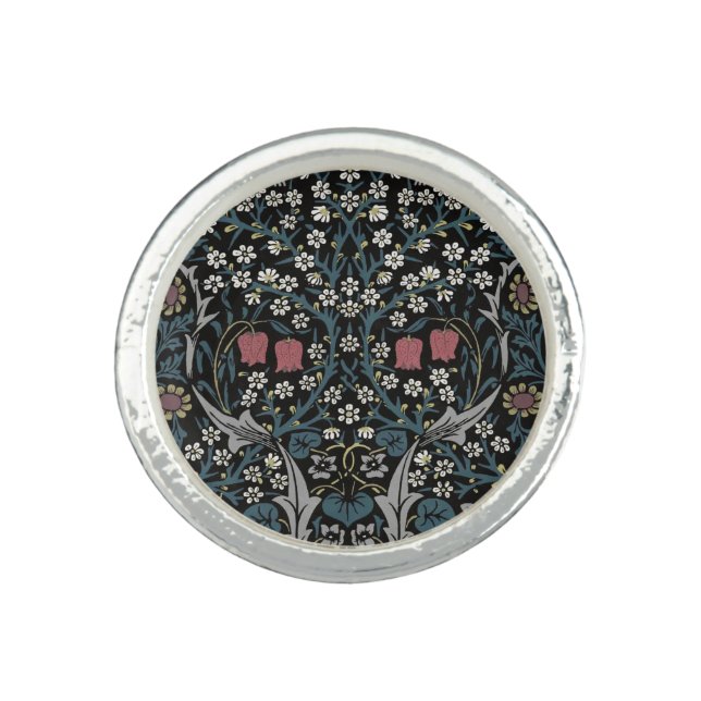 William Morris Blackthorn Floral Art Nouveau Ring (Front)