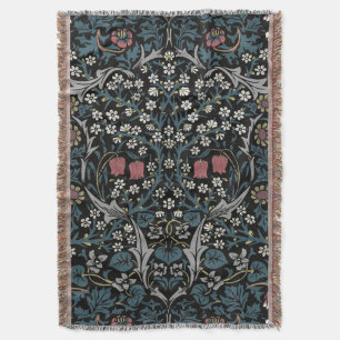 William Morris Blackthorn Floral Art Nouveau Throw Blanket