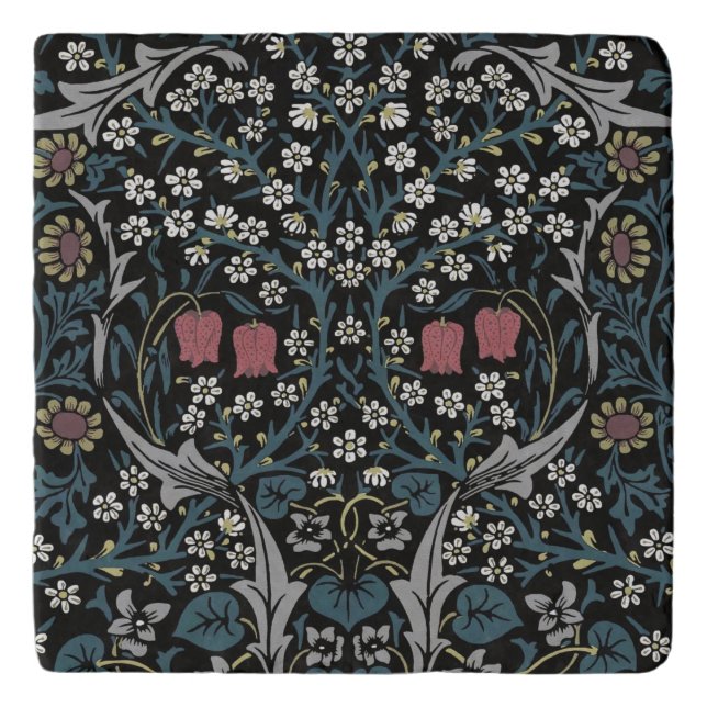 William Morris Blackthorn Floral Art Nouveau Trivet (Front)