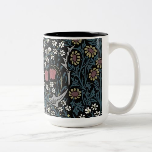 William Morris Blackthorn Floral Art Nouveau Two_Tone Coffee Mug