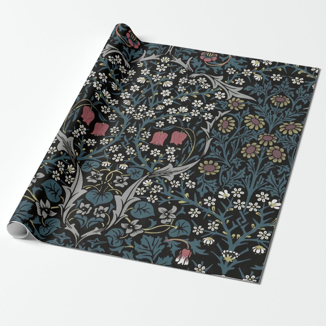 William Morris Blackthorn Floral Art Nouveau Wrapping Paper Zazzle