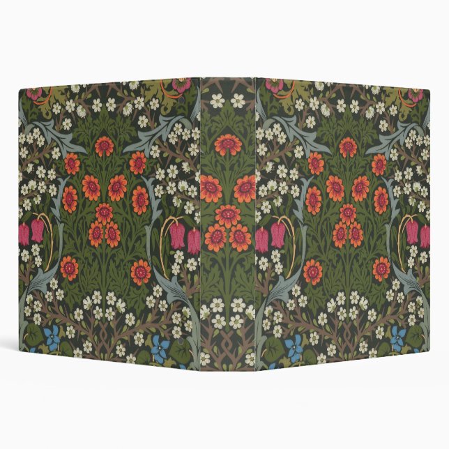 William Morris Blackthorn Garden Flower Classic 3 Ring Binder (Background)