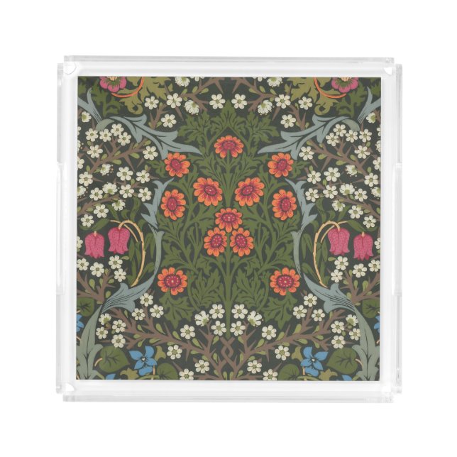 William Morris Blackthorn Garden Flower Classic Acrylic Tray (Front)