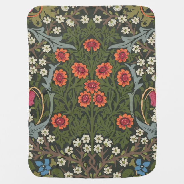 William Morris Blackthorn Garden Flower Classic Baby Blanket (Front)