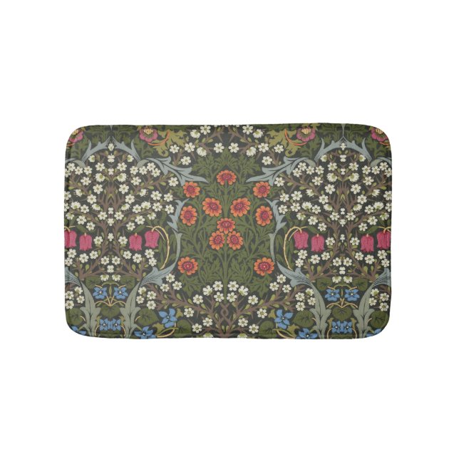 William Morris Blackthorn Garden Flower Classic Bath Mat (Front)