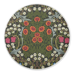 William Morris Blackthorn Garden Flower Classic Ceramic Knob