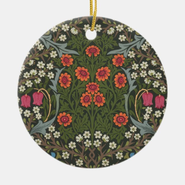 William Morris Blackthorn Garden Flower Classic Ceramic Ornament (Front)