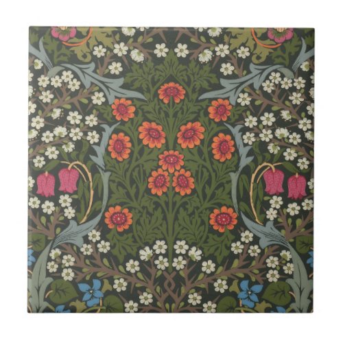 William Morris Blackthorn Garden Flower Classic Ceramic Tile