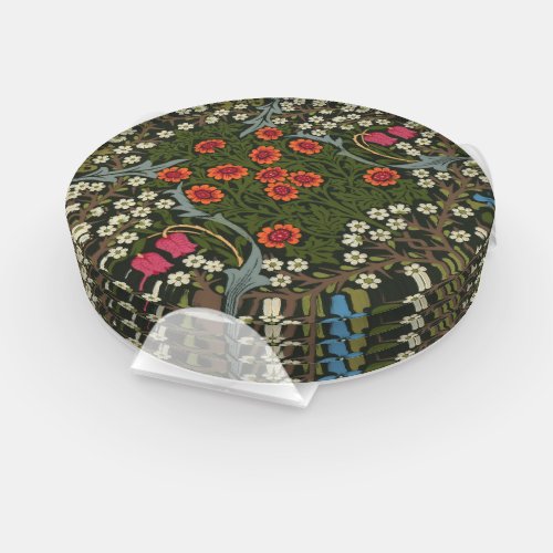 William Morris Blackthorn Garden Flower Classic Coaster Set