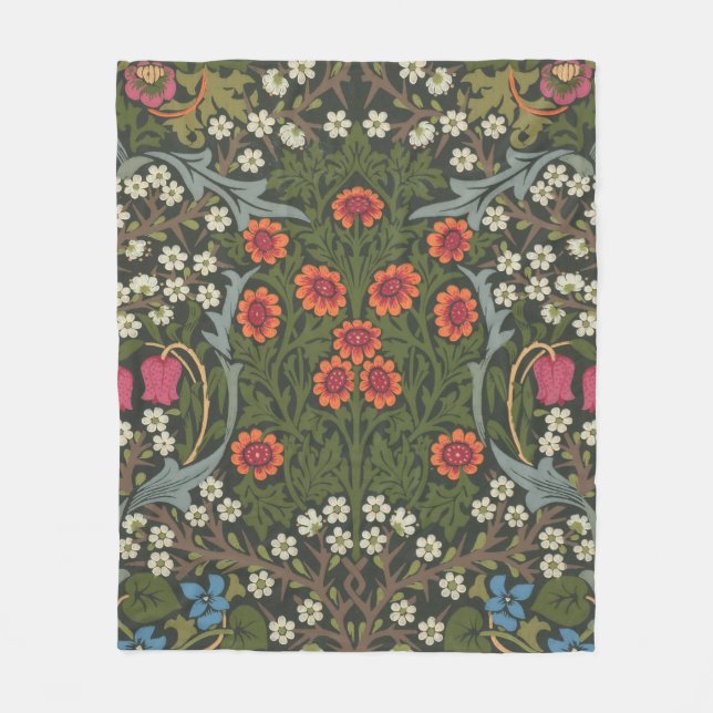 William Morris Blackthorn Garden Flower Classic Fleece Blanket (Front)