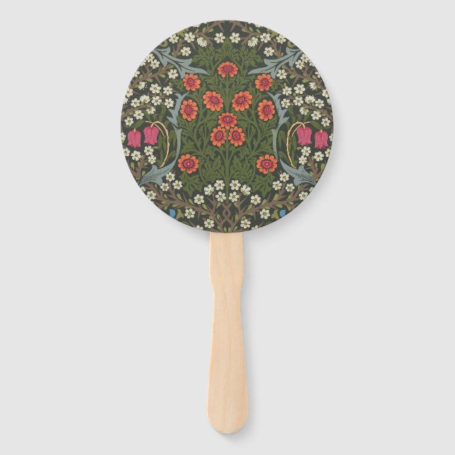 William Morris Blackthorn Garden Flower Classic Hand Fan (Front)