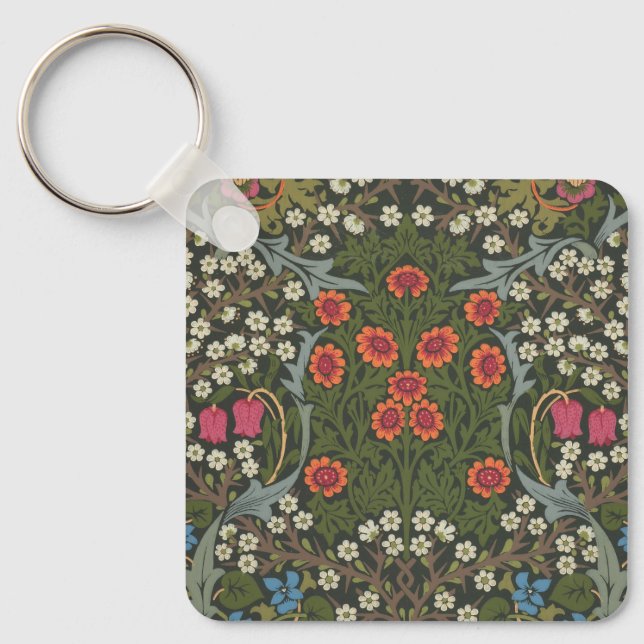 William Morris Blackthorn Garden Flower Classic Keychain (Front)