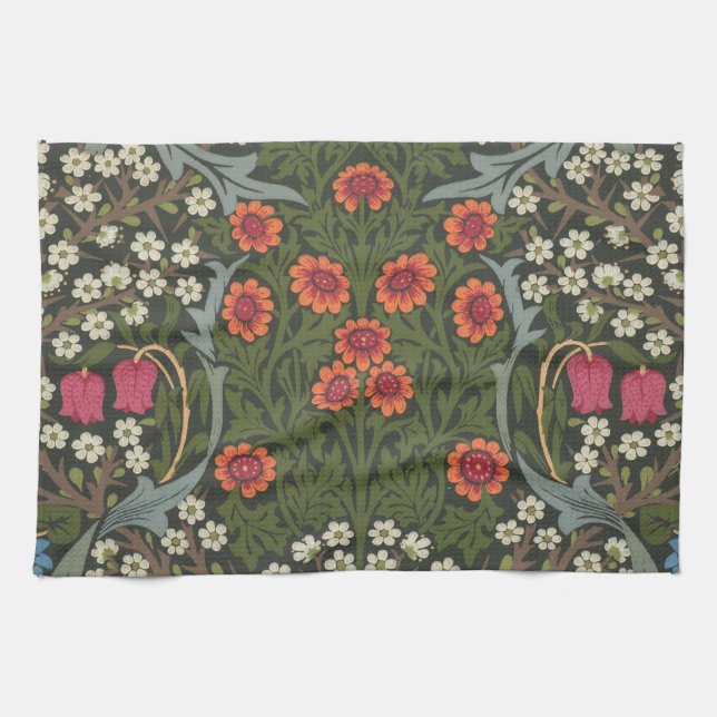 William Morris Blackthorn Garden Flower Classic Kitchen Towel (Horizontal)