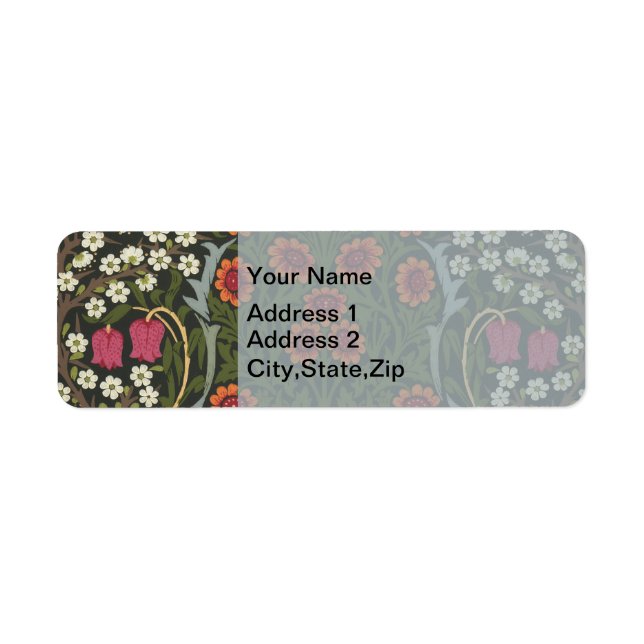 William Morris Blackthorn Garden Flower Classic Label (Front)