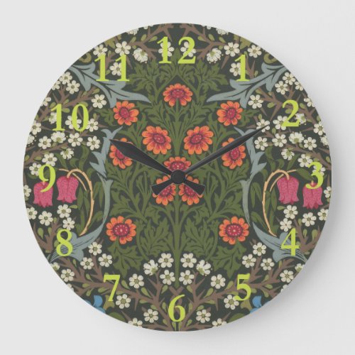 William Morris Blackthorn Garden Flower Classic Large Clock