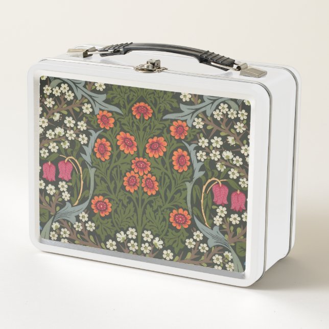 William Morris Blackthorn Garden Flower Classic Metal Lunch Box (Front)