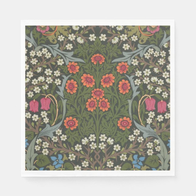 William Morris Blackthorn Garden Flower Classic Napkins (Front)