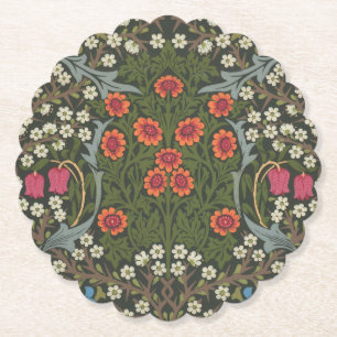 William Morris Blackthorn Garden Flower Classic Paper Coaster
