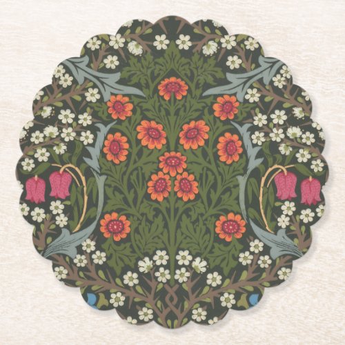 William Morris Blackthorn Garden Flower Classic Paper Coaster