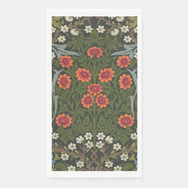 William Morris Blackthorn Garden Flower Classic Paper Guest Towels (Front)