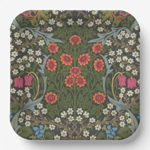 William Morris Blackthorn Garden Flower Classic Paper Plates