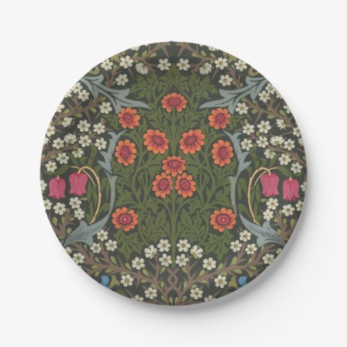 William Morris Blackthorn Garden Flower Classic Paper Plates