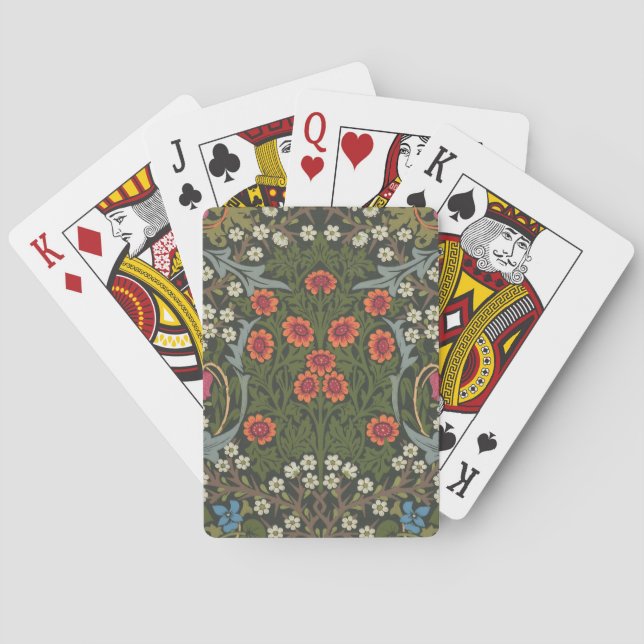 William Morris Blackthorn Garden Flower Classic Poker Cards (Back)