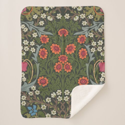 William Morris Blackthorn Garden Flower Classic Sherpa Blanket