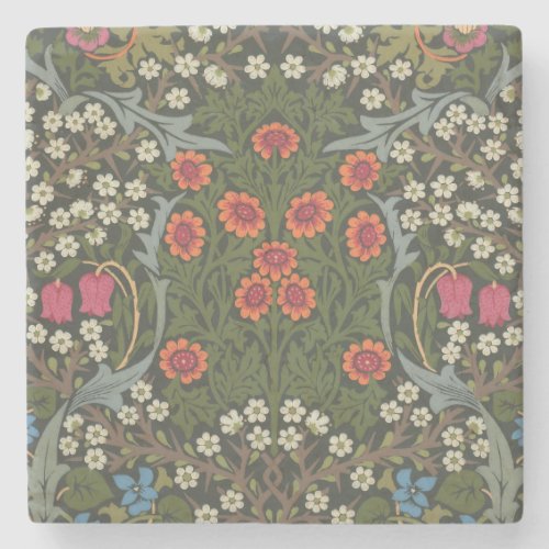 William Morris Blackthorn Garden Flower Classic Stone Coaster