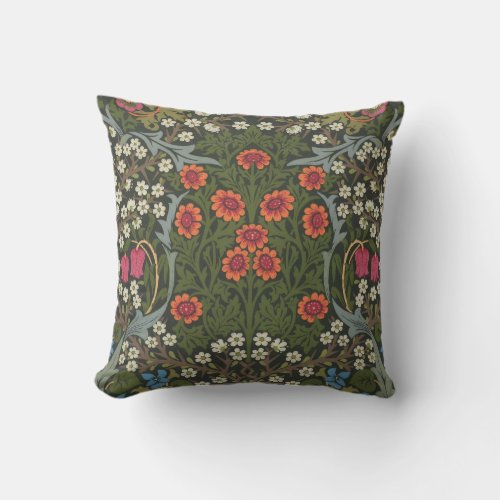 William Morris Blackthorn Garden Flower Classic Throw Pillow