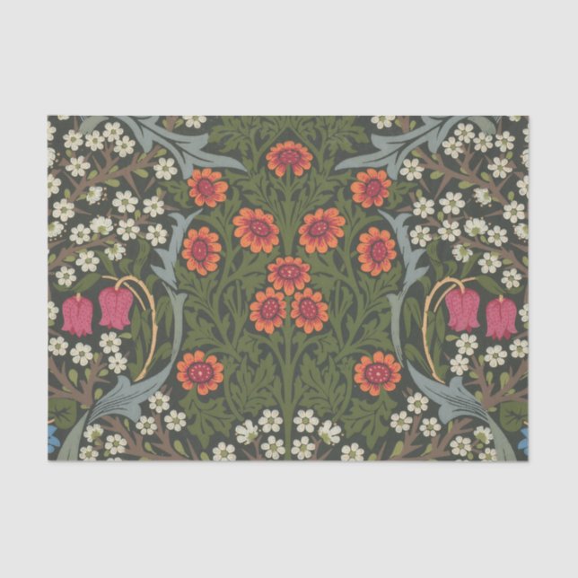 William Morris Blackthorn Garden Flower Classic Tissue Paper (Front)