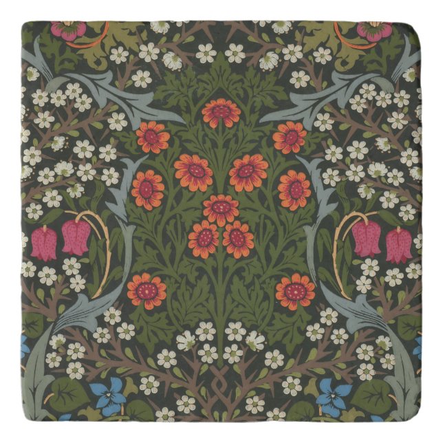 William Morris Blackthorn Garden Flower Classic Trivet (Front)