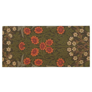 William Morris Blackthorn Garden Flower Classic Wood Flash Drive